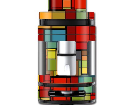 Abstract Colorful Square Pattern Smok TFV8 Mini Big Baby Beast Skin Hot on Sale