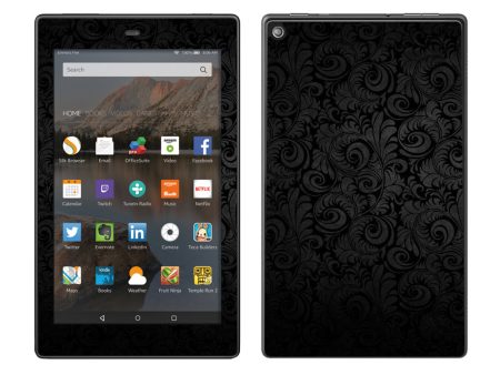 Black Floral Amazon Fire HD 8 Skin Fashion