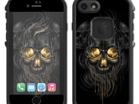 Golden Skull, Glowing Skeleton Lifeproof Fre iPhone 7 or iPhone 8 Skin Discount