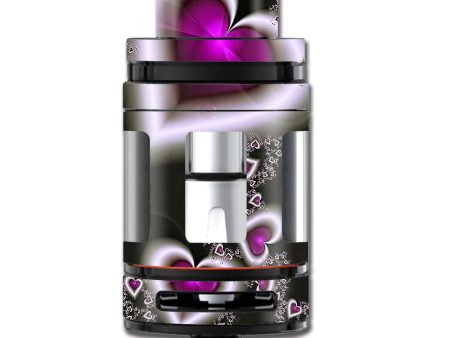 Glowing Hearts Pink White Smok TFV8 Mini Big Baby Beast Skin on Sale