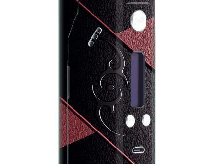 Black Red Leather Hindu Om Like Symbol Wismec Reuleaux RX200  Skin Fashion