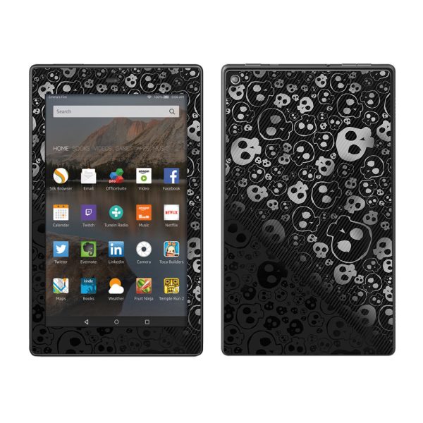 Skulls Pattern Denim Look Amazon Fire HD 8 Skin For Cheap