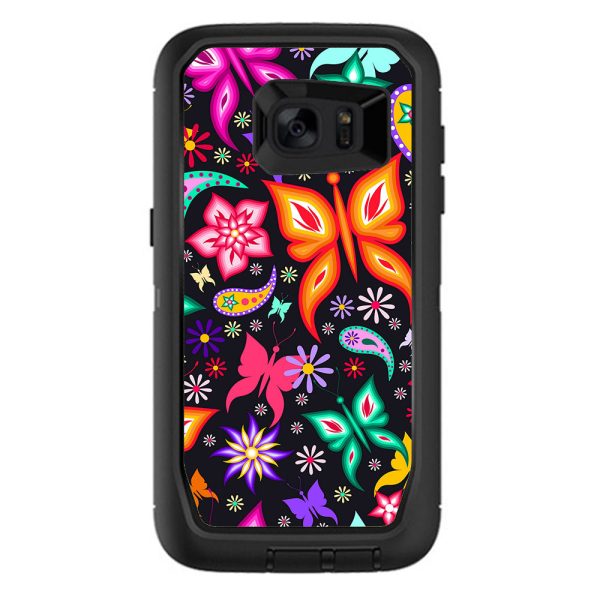 Floral Butterflies Otterbox Defender Samsung Galaxy S7 Edge Skin Supply