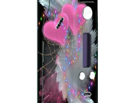 Mystic Pink Hearts Feathers Wismec Reuleaux RX200  Skin Hot on Sale