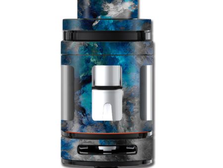 Blue Grey Painted Clouds Watercolor Smok TFV8 Mini Big Baby Beast Skin Sale