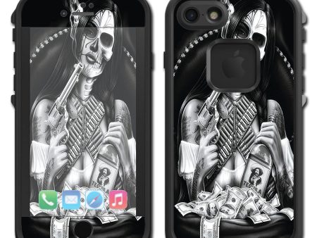 Skull Girl Gangster, Day Of The Dead Lifeproof Fre iPhone 7 or iPhone 8 Skin Hot on Sale