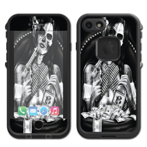 Skull Girl Gangster, Day Of The Dead Lifeproof Fre iPhone 7 or iPhone 8 Skin Hot on Sale