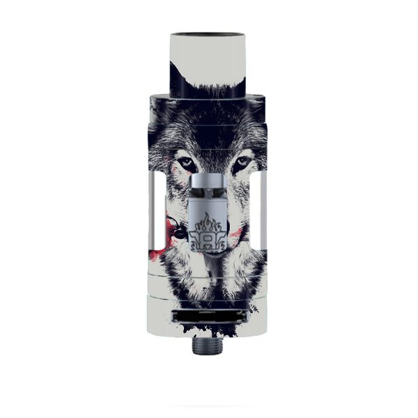 Wolf With Rose In Mouth Smok TFV8 Tank Skin Hot on Sale